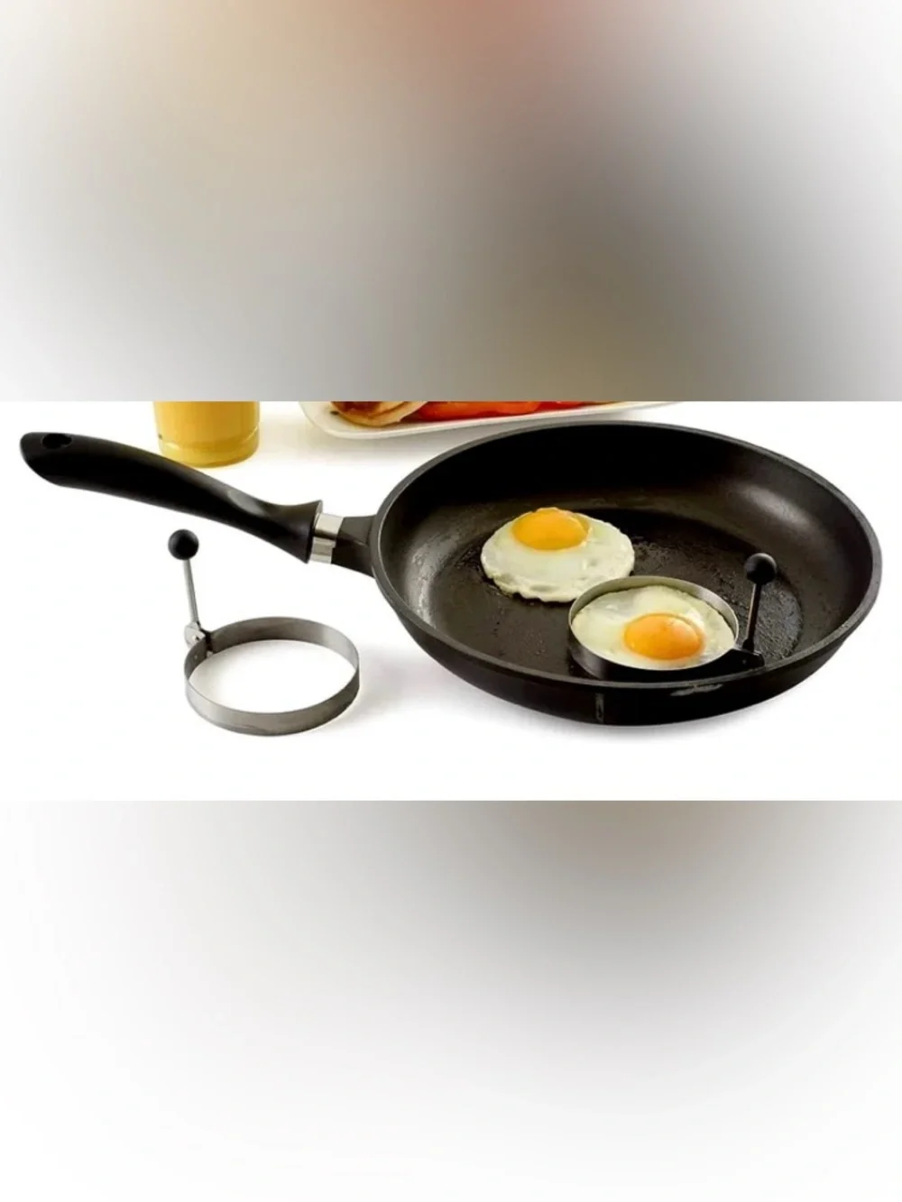 🆕Norpro Stainless Steel Egg Rings – Set of (2) Foldable Handles